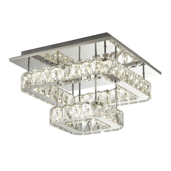 8952CC Clover 2 Tier LED Ceiling Flush - Polished Chrome & kryształ Searchlight