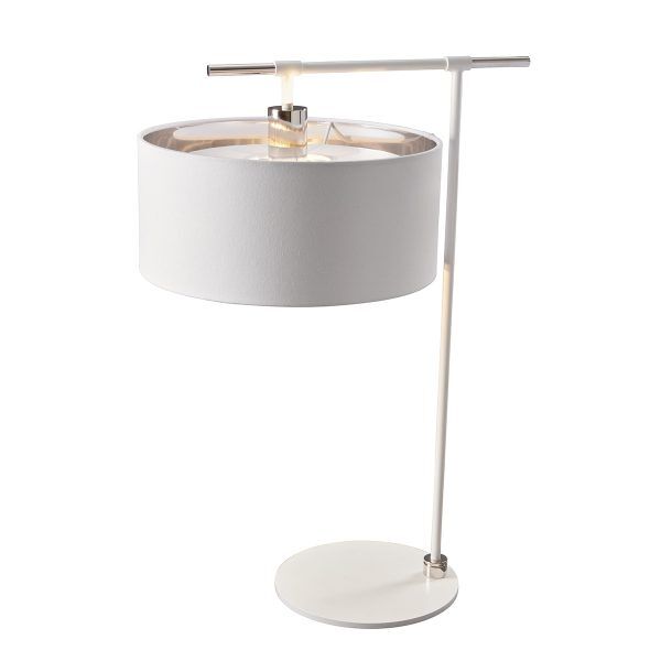 BALANCE-TL-WPN Lampa stołowa Balance 1 Light – biały i polerowany nikiel Elstead - Mega RABATY w koszyku %