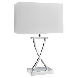 EU7923CC Club Lampa stołowa - Chrome Base & Fabric Shade Searchlight