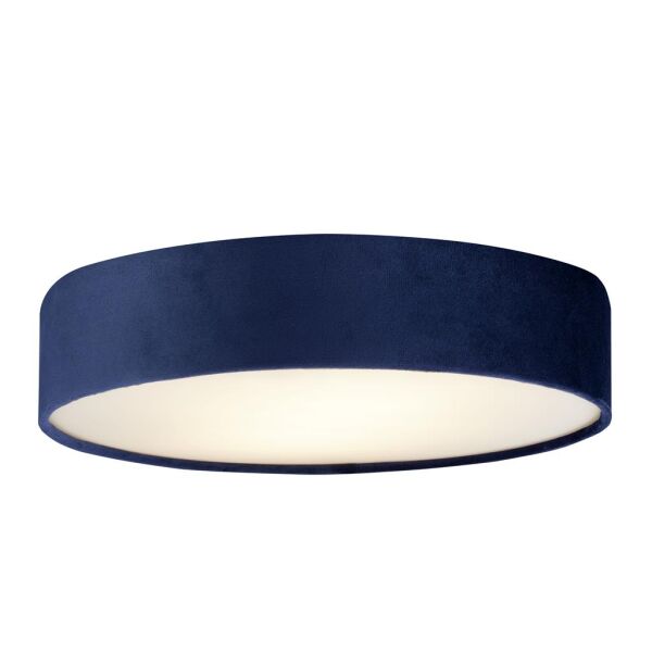 23298-3BL Drum 2 3Lt Flush Lampa sufitowa - Blue Velvet Shade Searchlight