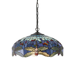 64080 Tiffany Dragonfly blue 3lt lampa wisząca Interiors1900 - rabaty 25% w koszyku