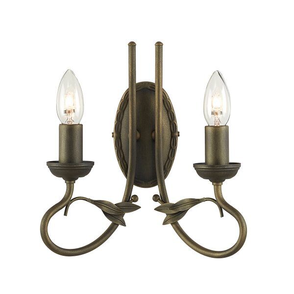 OV2-BLK-GOLD Lampa ścienna Olivia 2 Light – czarna/złota Elstead - Mega RABATY w koszyku %