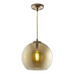 1632AM Balls Lampa wisząca - antyczny mosiądz & Amber szkło Searchlight