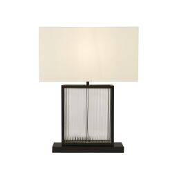 EU54210BK Clarendon Lampa stołowa - Tempered szkło, czarny & Velvet Shade Searchlight