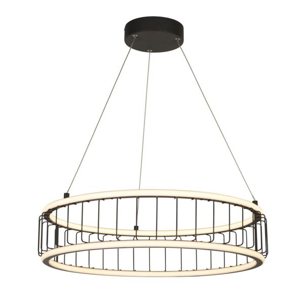 54214-1BK Circolo Cage LED Drum Lampa wisząca -  czarny Metal Searchlight