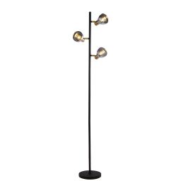 EU23803-3SM Westminster 3Lt Lampa podłogowa-czarny, satyna Brass & Smoked szkło Searchlight