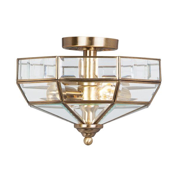 OLD-PARK-AB Old Park 2 Light Semi-Flush Aged Bronze Elstead