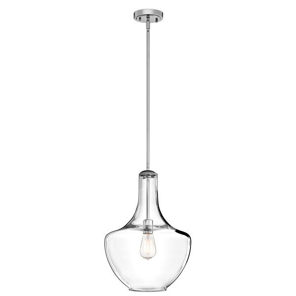 KL-EVERLY-P-M-CH Everly 1 Light Medium Zawieszka – Chrom Elstead - Mega RABATY w koszyku %