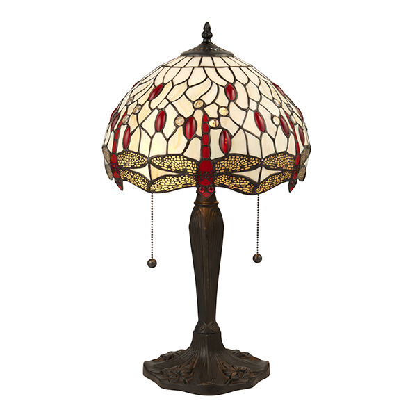 64086 Tiffany Dragonfly beige 2lt lampa stołowa Interiors1900 - rabaty 25% w koszyku