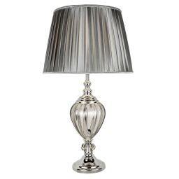 EU3721CL Greyson Lampa stołowa - Clear szkło Urn & Pewter Pleated Shade Searchlight