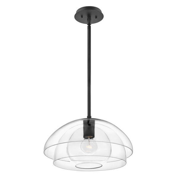 QN-LOTUS-P-BLK Lampa wisząca / Półplafon Lotus – 1 źródło światła – Czarna Elstead - Mega RABATY w koszyku %