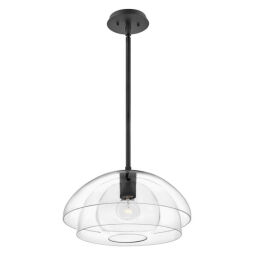 QN-LOTUS-P-BLK Lampa wisząca / Półplafon Lotus – 1 źródło światła – Czarna Elstead - Mega RABATY w koszyku %