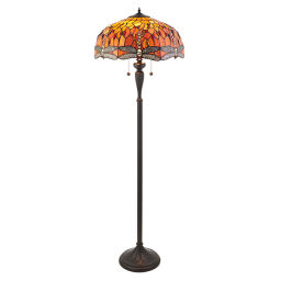 64070 Tiffany Dragonfly flame 2lt lampa stojąca Interiors1900 - rabaty 25% w koszyku