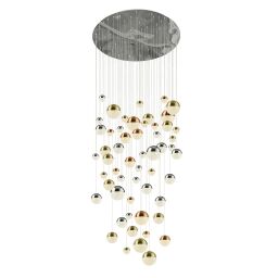 4555-55 Planets 55Lt Multi-Drop - miedź,Chrome,Brass & kryształ Sand Searchlight