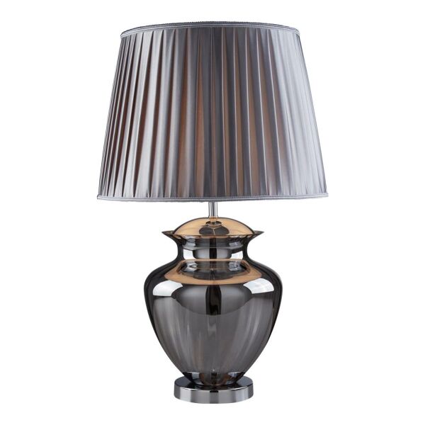 EU8531SM Elina Lampa stołowa - Smoke szkło, Chrome, Pewter Pleated Shade Searchlight