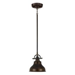 QZ-EMERY-P-S-PN Emery 1 Light Mini lampa wisząca – Palladian Bronze Elstead - Mega RABATY w koszyku %