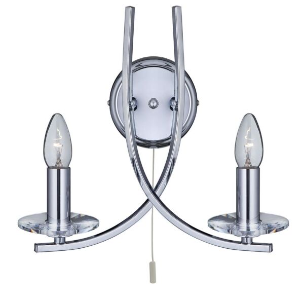 4162-2CC Ascona 2Lt Kinkiet - Chrome & Clear szkło Sconces Searchlight