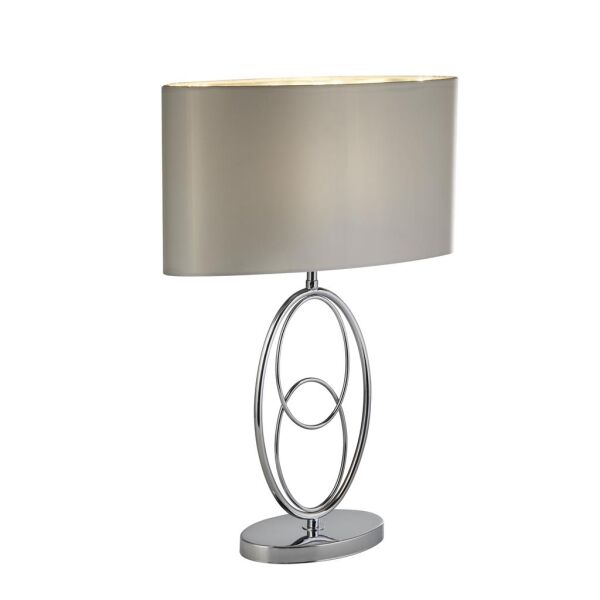 EU69041CC Loopy Lampa stołowa - Chrome With Faux Silk Shade Searchlight