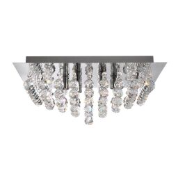 6408-8CC Hanna 8Lt Flush Lampa sufitowa - Chrome & Clear kryształ Searchlight