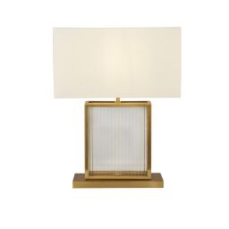 EU54210SB Clarendon Lampa stołowa - Tempered szkło, Brass & Velvet Shade Searchlight