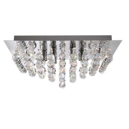 6404-4CC Hanna 4Lt Flush Lampa sufitowa - Chrome & Clear kryształ Searchlight