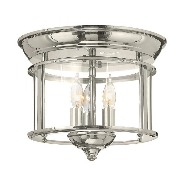 HK-GENTRY-F-PN Gentry 3 Light Flush Mount — polerowany nikiel Elstead - Mega RABATY w koszyku %