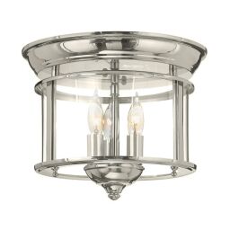 HK-GENTRY-F-PN Gentry 3 Light Flush Mount — polerowany nikiel Elstead - Mega RABATY w koszyku %