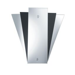 6201BK Art Deco Wall Mirror - Frosted szkło, Metal & Mirror Searchlight