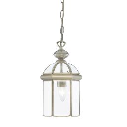 7131AB Bevelled Lantern Domed Lampa wisząca - antyczny mosiądz & szkło Searchlight