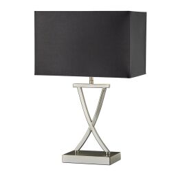 EU7923SS Club Lampa stołowa - satyna srebrny Base & Fabric Shade Searchlight