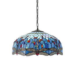 66148 Tiffany Dragonfly blue 3lt lampa wisząca Interiors1900 - rabaty 25% w koszyku