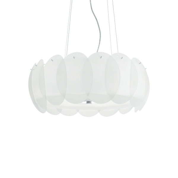 090481 Lampa wisząca ovalino sp8 white Ideal Lux - Mega RABATY w koszyku %