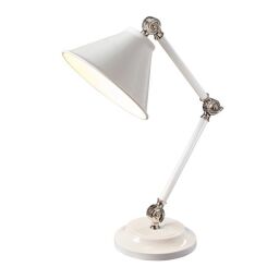 PV-ELEMENT-WPN Mini lampa stołowa Provence Element 1 Light – biały/nikiel polerowany Elstead - Mega RABATY w koszyku %