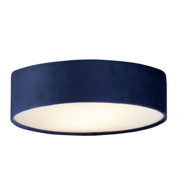 23298-2BL Drum 2 2Lt Flush Lampa sufitowa - Blue Velvet Shade Searchlight