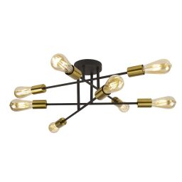8048-8BK Armstrong 8Lt Lampa sufitowa - czarny & satyna Brass Metal Searchlight