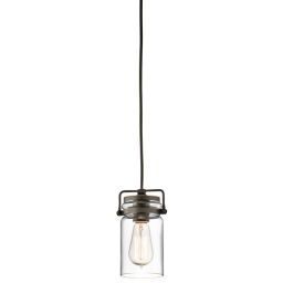 KL-BRINLEY-MP-OZ Brinley 1 Light Mini lampa wisząca – Olde Bronze Elstead - Mega RABATY w koszyku %