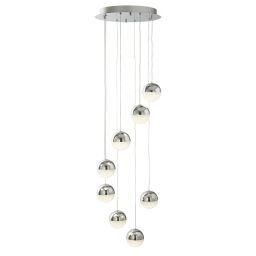 5848-8CC Marbles LED 8Lt Multi-Drop - Chrome, Crushed Ice Shade Searchlight