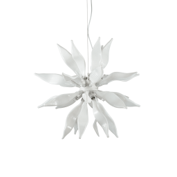 111957 Lampa wisząca leaves sp8 white Ideal Lux - Mega RABATY w koszyku %