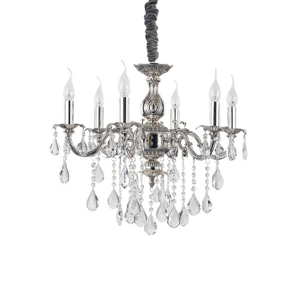 002408 Lampa wisząca impero sp6 silver Ideal Lux - Mega RABATY w koszyku %