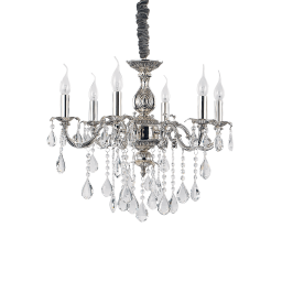 002408 Lampa wisząca impero sp6 silver Ideal Lux - Mega RABATY w koszyku %