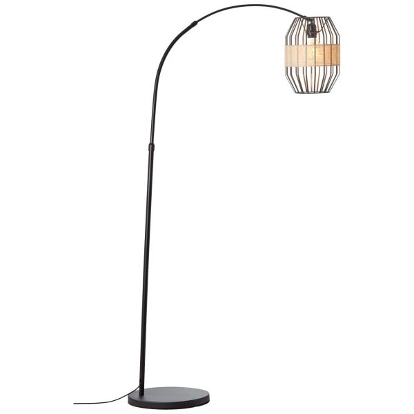 93149/76 Stok Lampa podłogowa 1,5m czarny/naturalna Brilliant