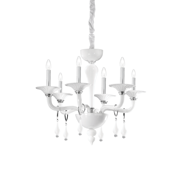 068183 Lampa wisząca miramare sp6 white Ideal Lux - Mega RABATY w koszyku %