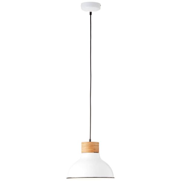 93791/05 Pulletowa lampa wisząca 30cm biała / drewniana