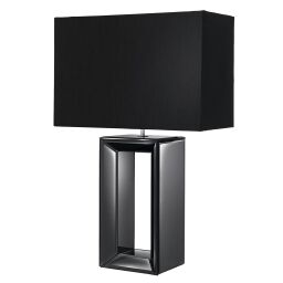 EU1610BK Mirror Lampa stołowa -czarny Mirror and czarny Drum Shade Searchlight