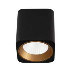 TUB C0212 Lampa sufitowa KWADRATOWA CZARNA + PIERŚCIEŃ OZDOBNY ZŁOTY RC0155/C0156 GOLD Maxlight - Negocjuj CENĘ - MEGA rabaty