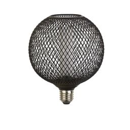 16003BK Wire Mesh Effect Globe Lamp - czarny Mesh Metal E27 Searchlight