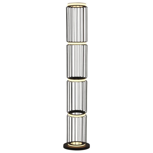 EU54211-1BK Circolo Cage LED Lampa podłogowa - czarny Metal Searchlight