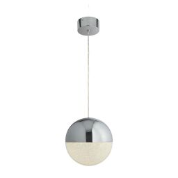 5881CC Marbles LED Lampa wisząca - Chrome, Crushed Ice Shade - 25cm Searchlight